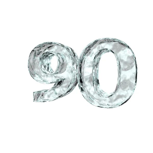 Frozen number ninety — Stock Photo, Image