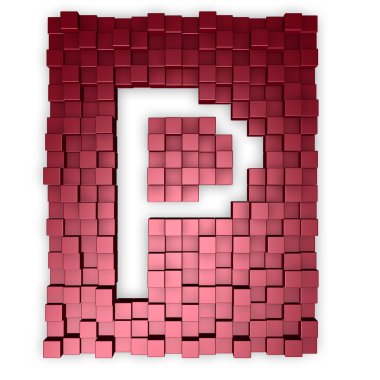 Cubes makes the letter p clipart