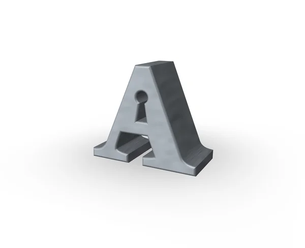 Letter a with keyhole — Stock Photo, Image