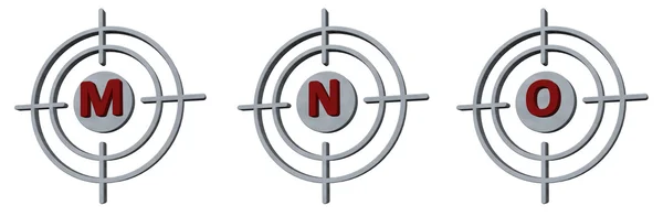 M, n ve o hedef — Stok fotoğraf