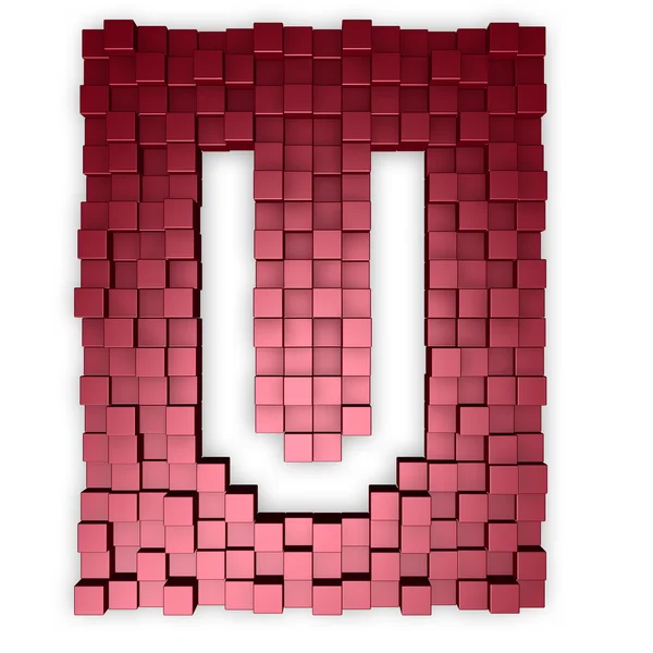 Cubes makes the letter u — Stock Photo, Image