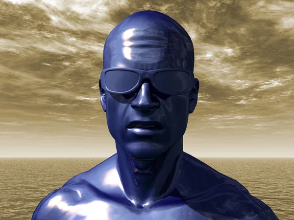 Uomo blu — Foto Stock