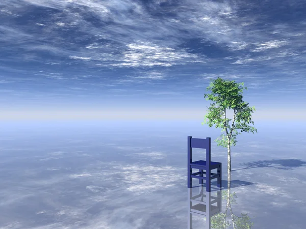 Ağaç ve sandalye — Stok fotoğraf