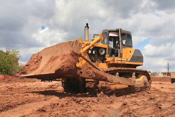 O bulldozer de construção pesado — Fotografia de Stock