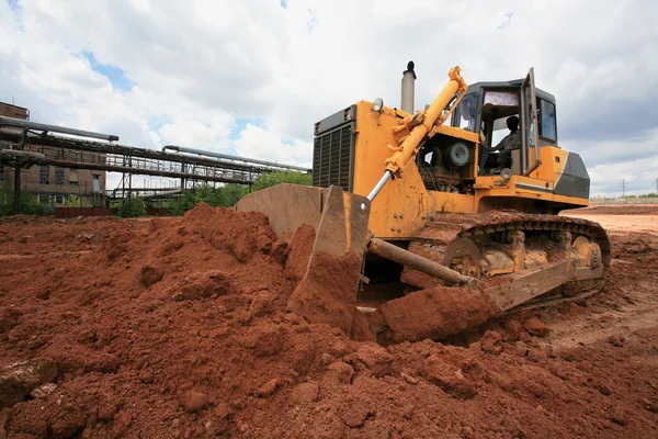 O bulldozer de construção pesado — Fotografia de Stock