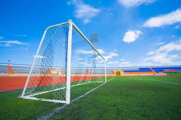STADIUM - Campo de fútbol con gol — Foto de Stock