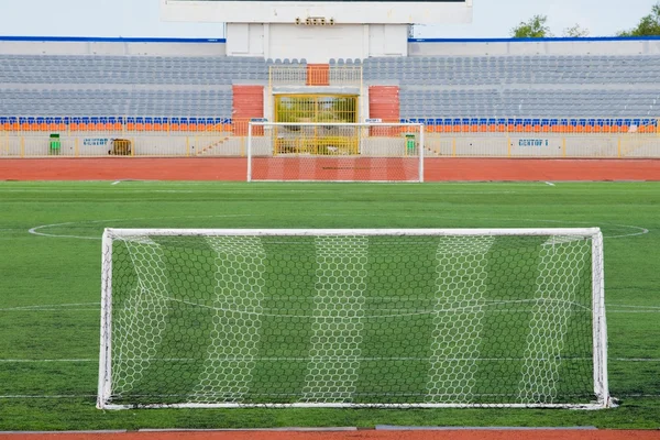 Stadion - Fußballplatz mit Tor — Stockfoto