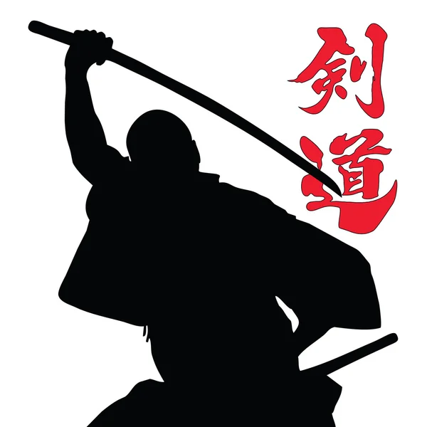 Bojová umění - kendo, iaido — Stockový vektor