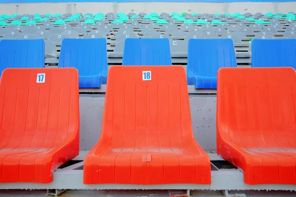 Colored seats at a stadium — Stock Photo, Image