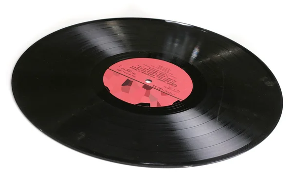 Fekete műanyag lemez, gramofon lemez. — Stock Fotó