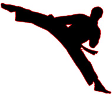 MARTIAL ARTS - KARATE KICK SILUET VECTOR clipart