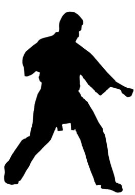 MARTIAL ARTS - KARATE MEN SILUET VECTOR clipart