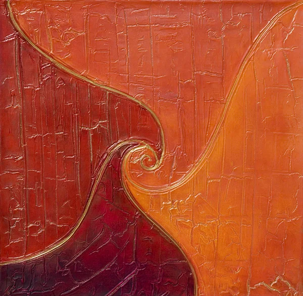 Målning i röd och orange färger — Stockfoto
