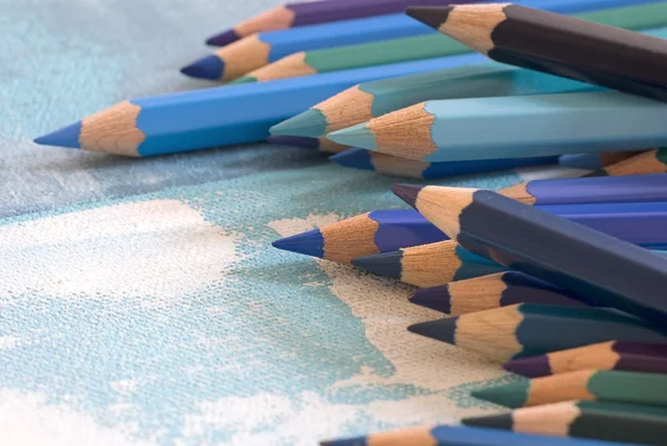 Lápices azules — Foto de Stock