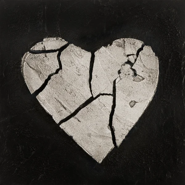 Zlomené srdce kresby — Stock fotografie