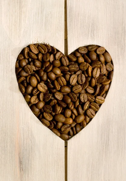Сердце кофейных бобов — стоковое фото
