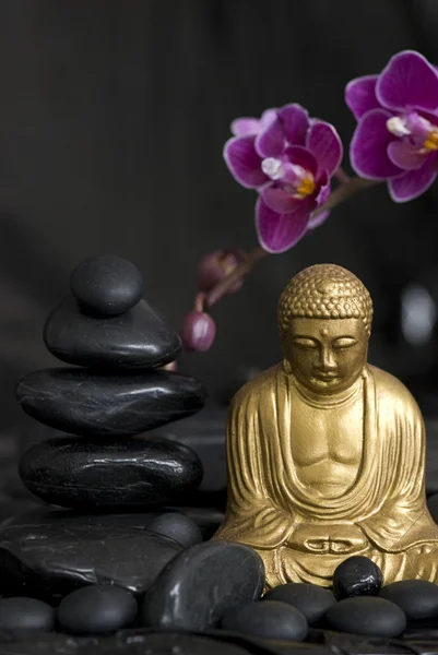 Buddha ile orkide — Stok fotoğraf