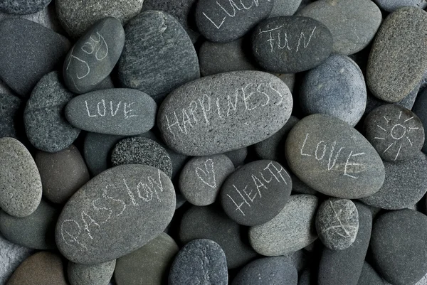 Pebble with message — Stock Photo, Image