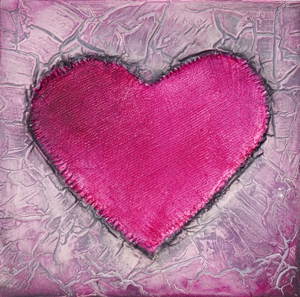 Pintura de coração rosa — Fotografia de Stock
