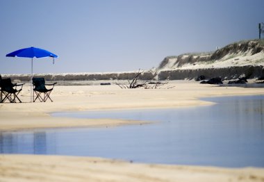 Beach scenery on Fraser Island with 4WD clipart