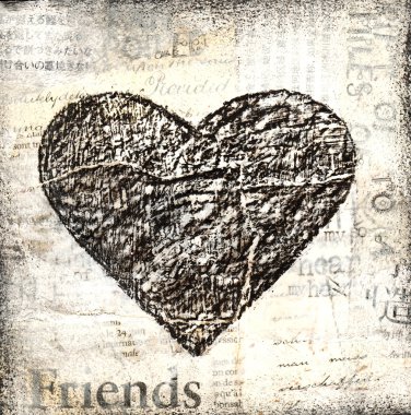 Grunge heart collage clipart