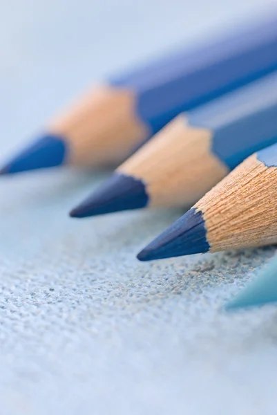 Blå blyanter - Stock-foto