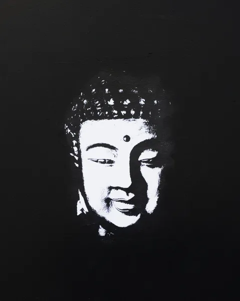 Будда рисует черно-белую — стоковое фото