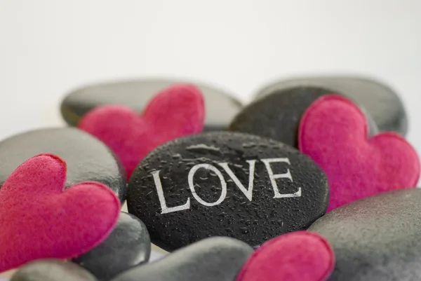 Pink heart with stone — Stock Photo, Image