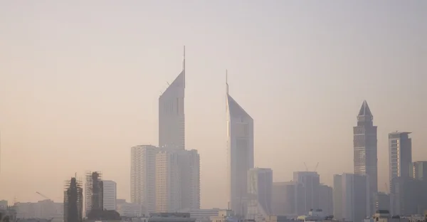 stock image Dubai skyline sundown