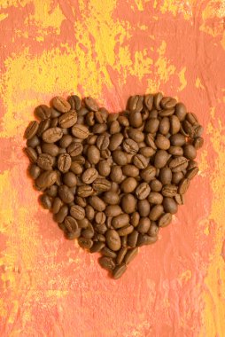 Heart of coffee beans clipart