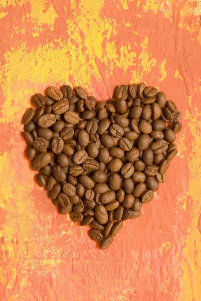 Сердце кофейных бобов — стоковое фото
