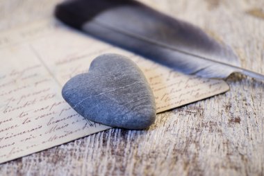 Stone heart still life clipart