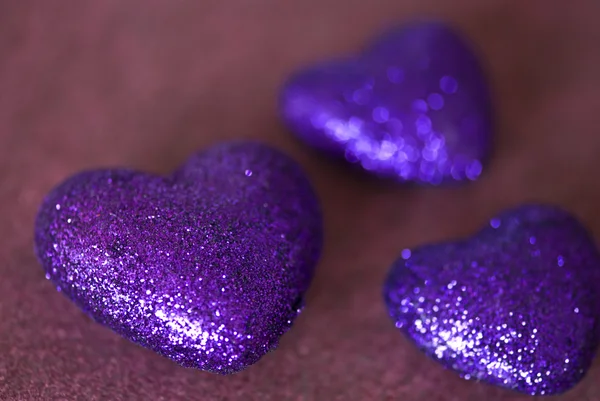 Coeurs violets — Photo