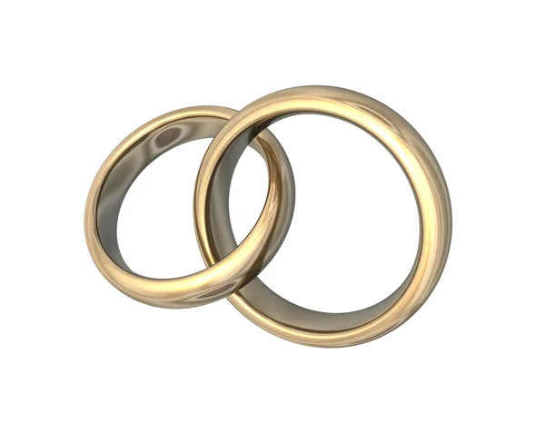 Bandas de casamento Ouro 3D — Fotografia de Stock