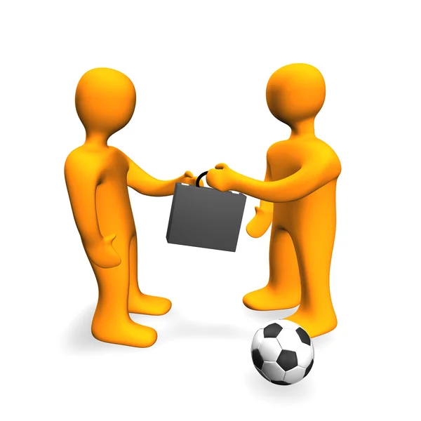 Human Bribe Deal Football 3D — Stock Photo, Image