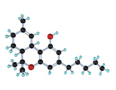 Molecule THC 3D clipart