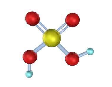 Molecule Sulfuric Acid 3D clipart