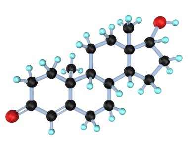 Molecule Testosterone 3D clipart