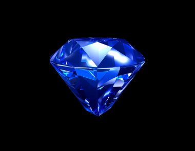 Blue Sapphire Diamond 3D clipart