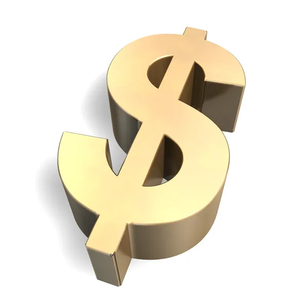 Simbolo del dollaro d'oro 3D — Foto Stock