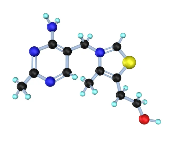 分子维生素 b1 3d — 图库照片
