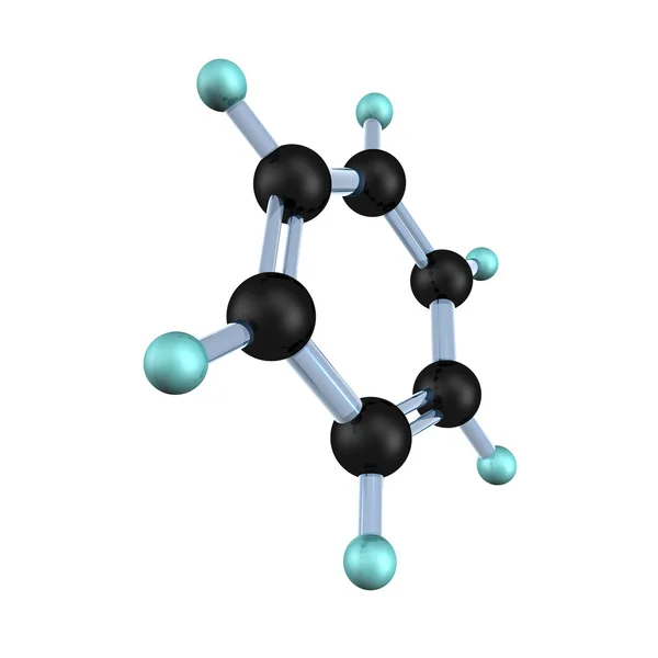 Cząsteczka benzenu 3d — Zdjęcie stockowe