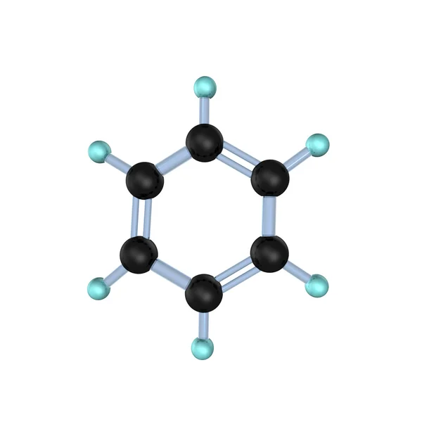 Бензол молекули 3d — стокове фото