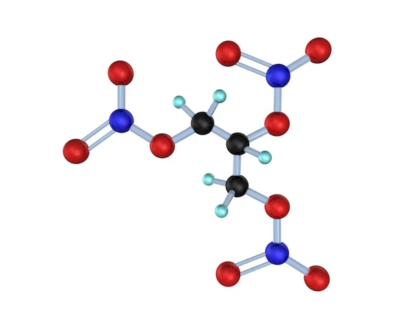Molecule Nitroglycerin 3D — Stockfoto