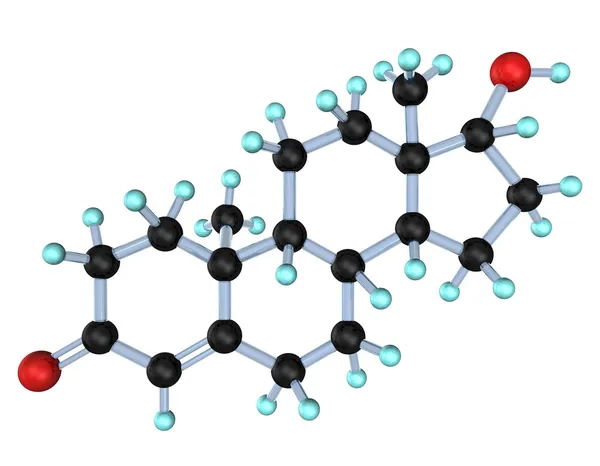 Τεστοστερόνη μόριο 3d — Φωτογραφία Αρχείου