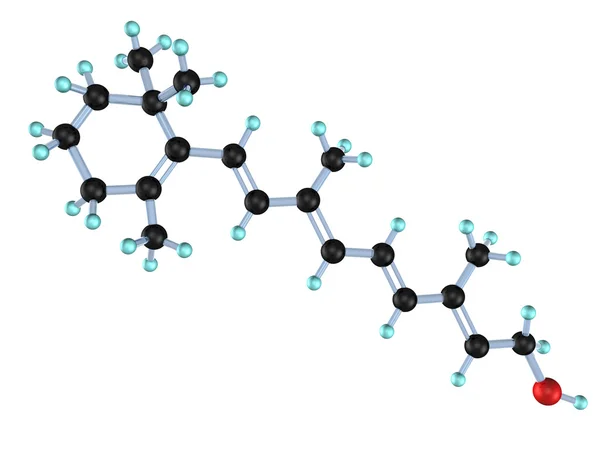 Molécula Vitamina A 3D — Fotografia de Stock
