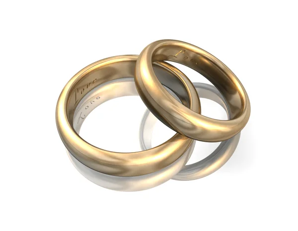 Свадьба в золотом 3D — стоковое фото