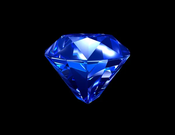 Diamante de zafiro azul 3D —  Fotos de Stock