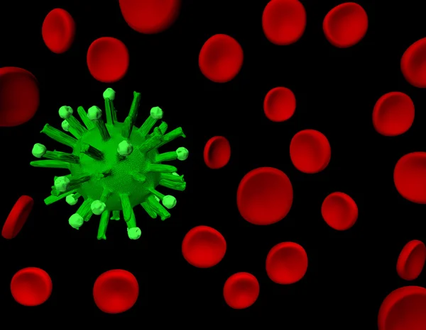 Virus im Blut 3d — Stockfoto