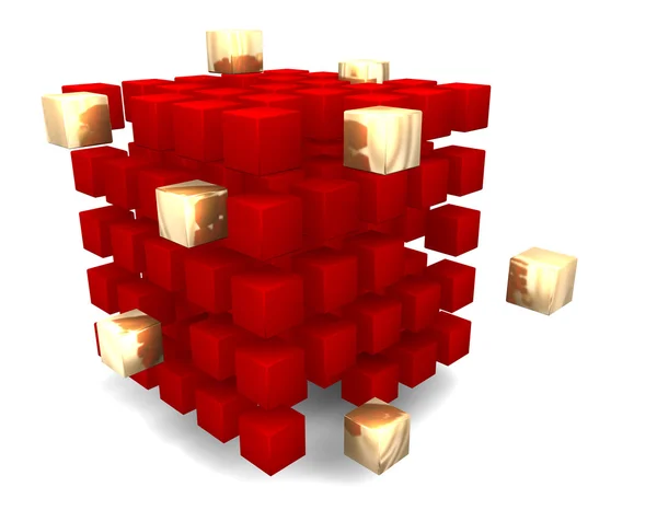 Cubo astratto 3D — Foto Stock